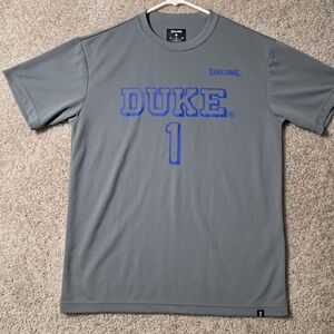 Duke Spalding Gray Men's US Medium Shirt with Blue Print Sample